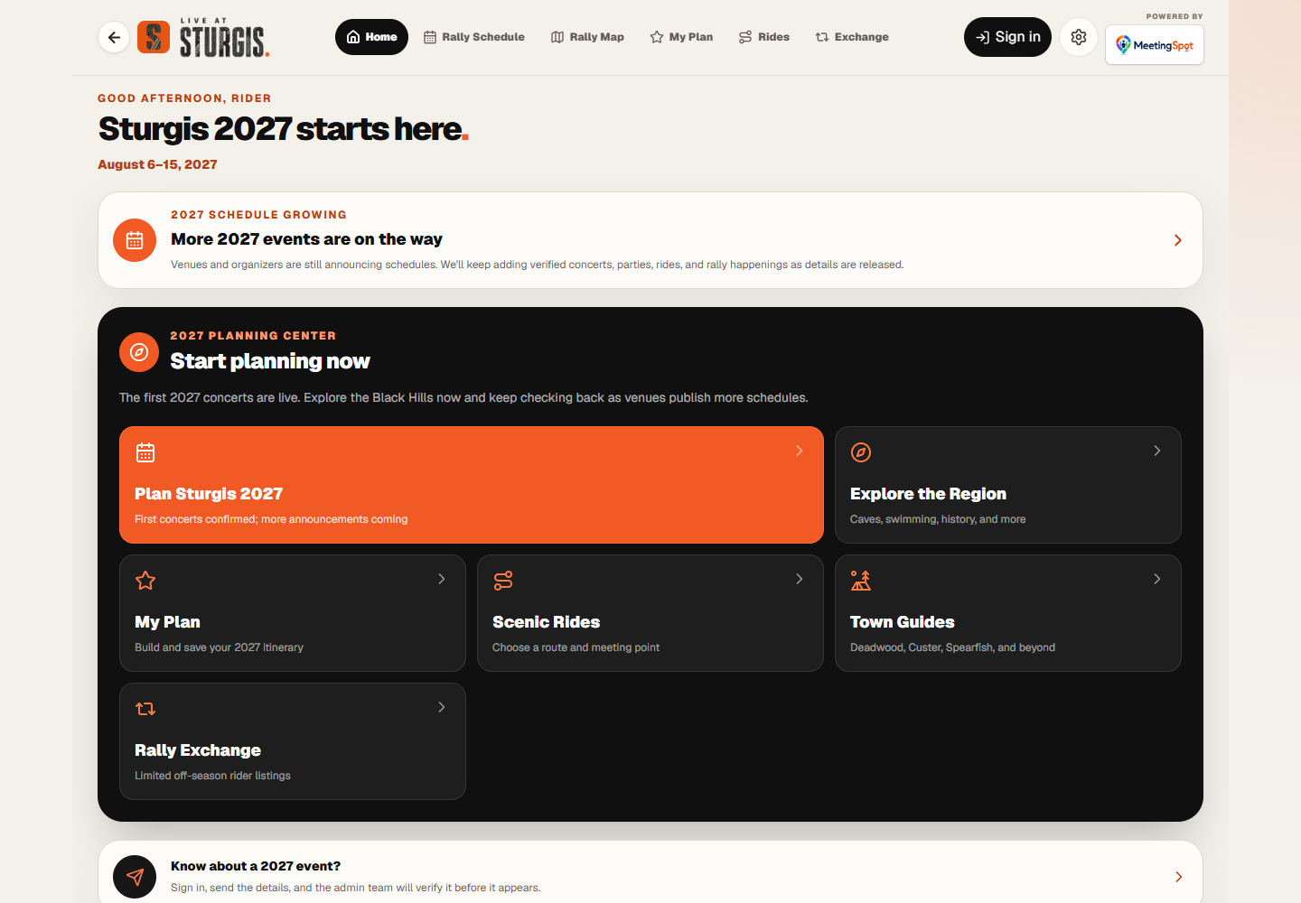 Live at Sturgis website screenshot